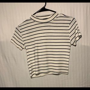 Cropped Striped Tee